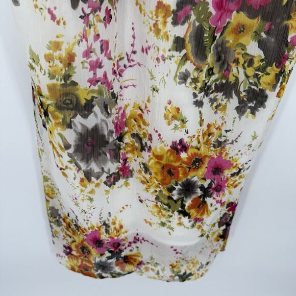 She’s Cool White Multicolor Floral Long Y2k Sundress Dress Size Small Boho - Picture 8 of 8